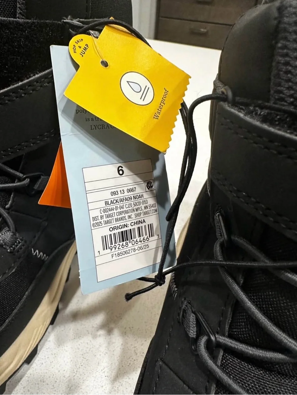 Cat & Jack Black Kids Winter Boots with White Sole